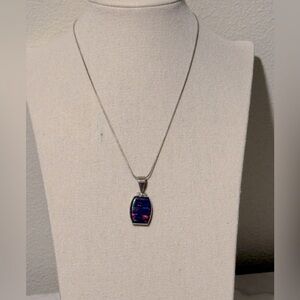 950 Sterling Silver Opal Necklace